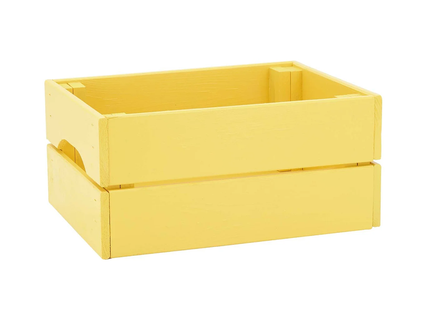 Caisse de rangement en pin petit modèle 31 x 23 x 15 cm Jaune