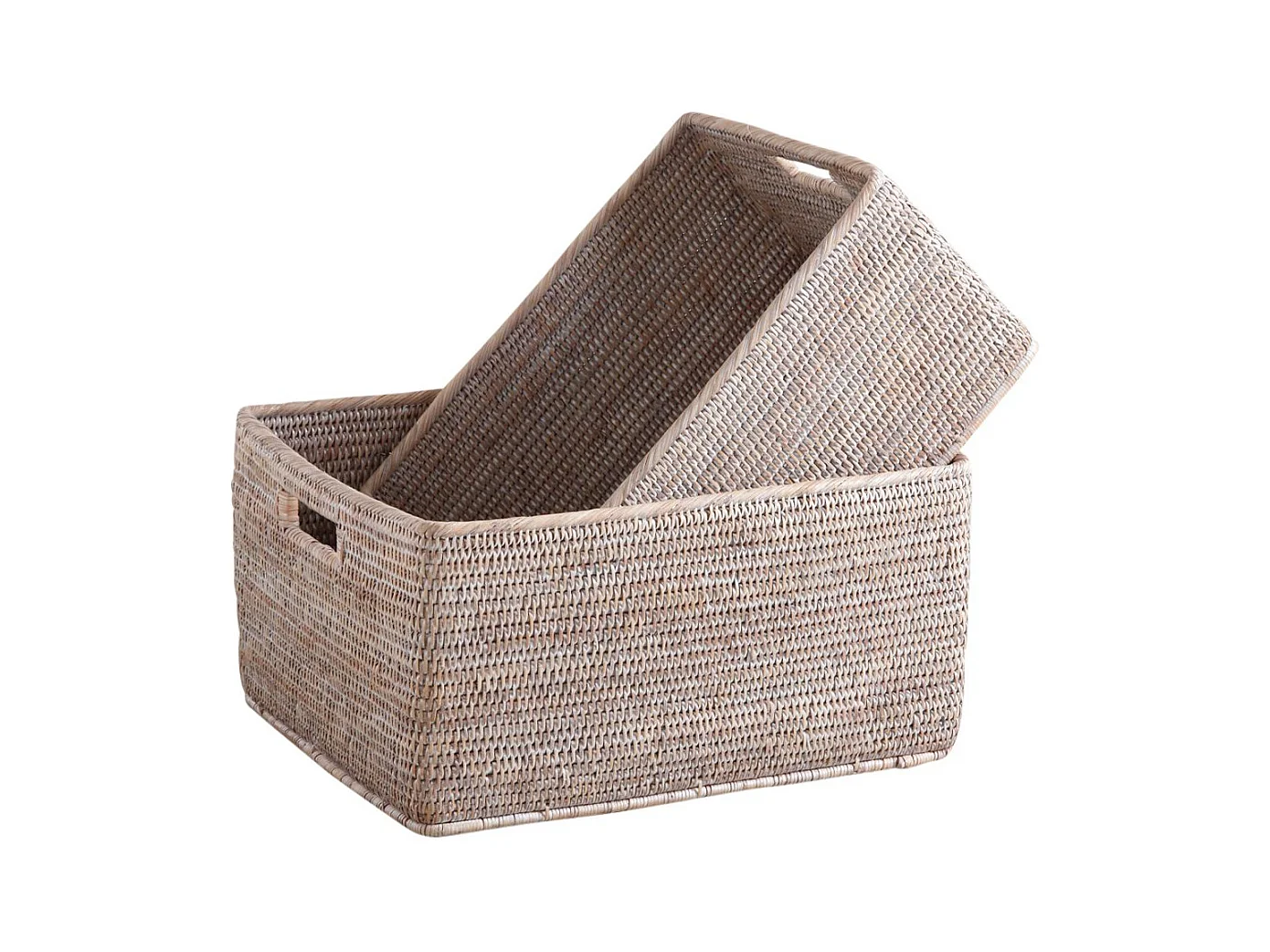 Corbeilles de rangement en rotin (Lot de 2)