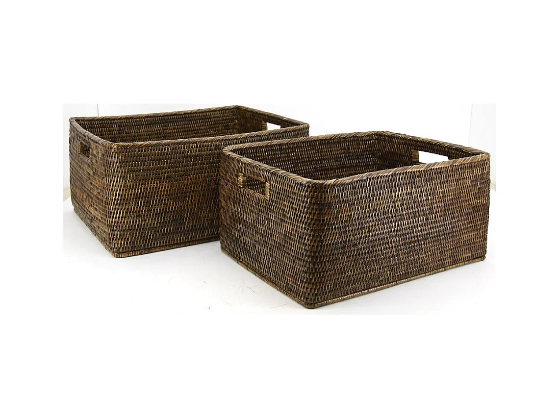 Corbeilles de rangement en rotin (Lot de 2)