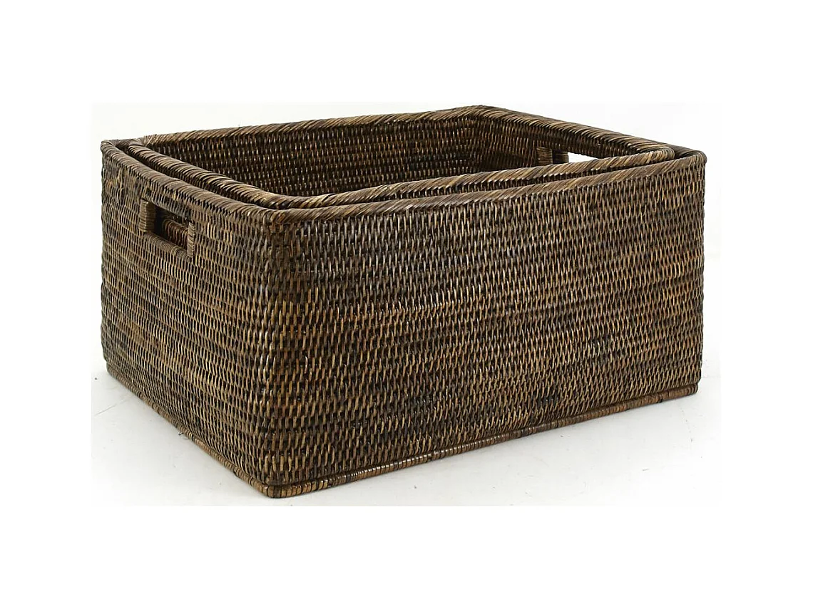 Corbeilles de rangement en rotin (Lot de 2)