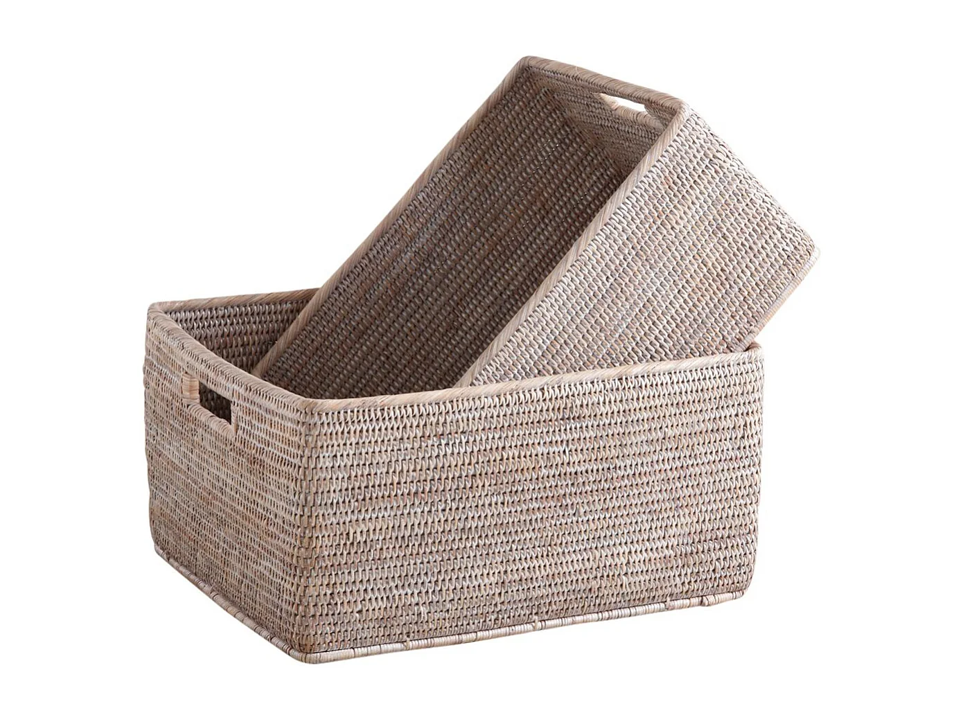 Corbeilles de rangement en rotin (Lot de 2)