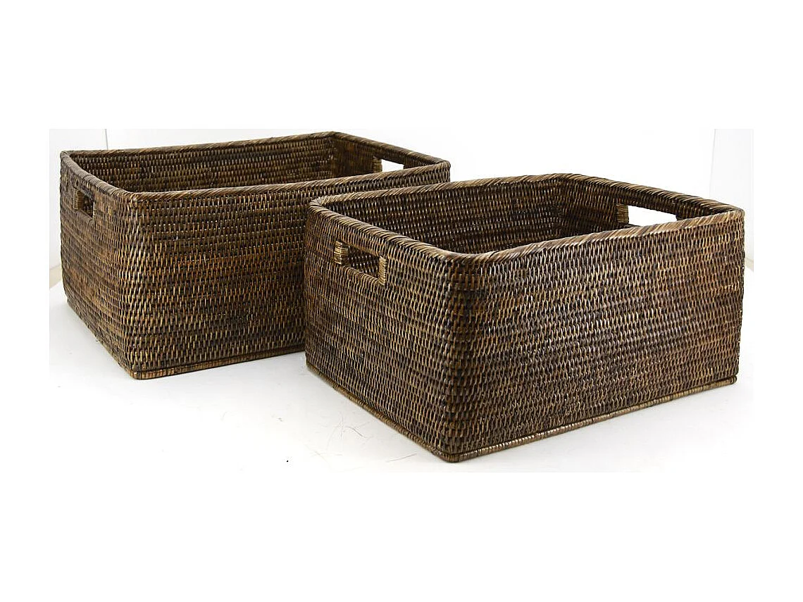 Corbeilles de rangement en rotin (Lot de 2)