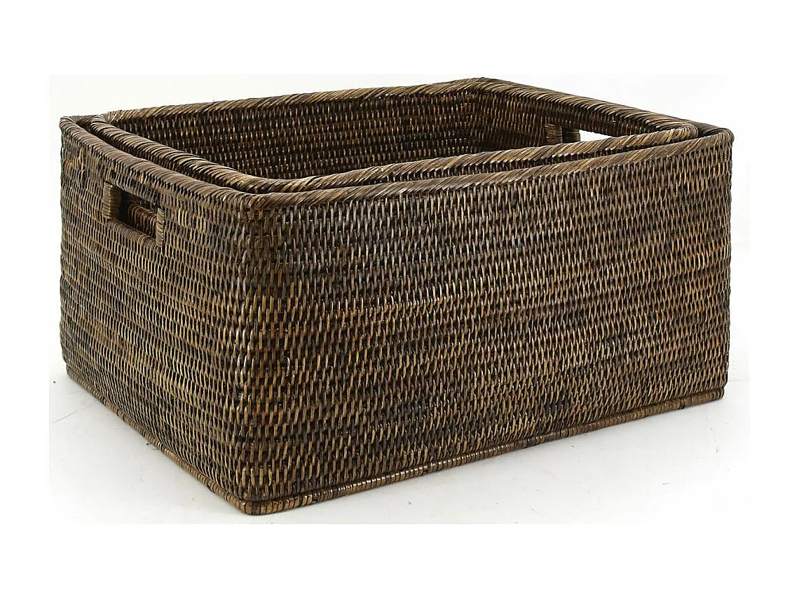 Corbeilles de rangement en rotin (Lot de 2)