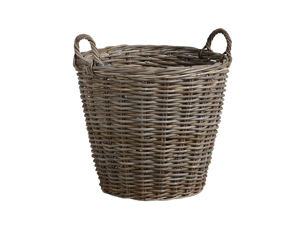 Grande corbeille en poelet gris
