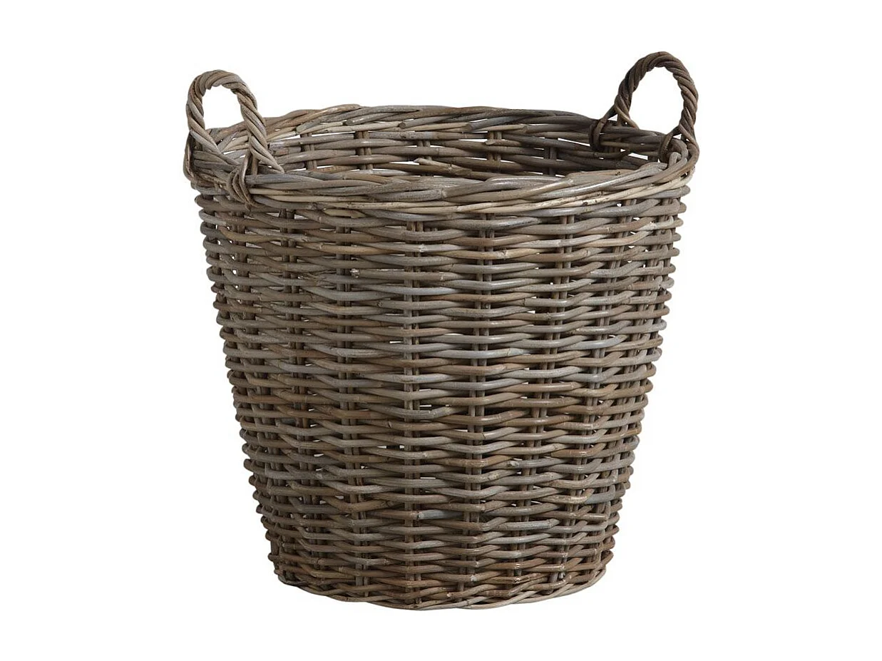 Grande corbeille en poelet gris