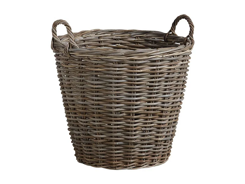 Grande corbeille en poelet gris