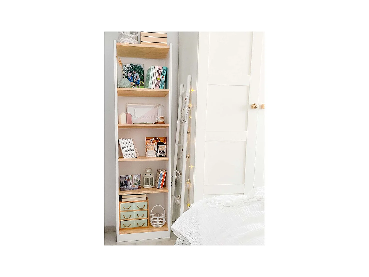 Mini rangement bloc en pin brut avec tiroirs 6 tiroirs M2