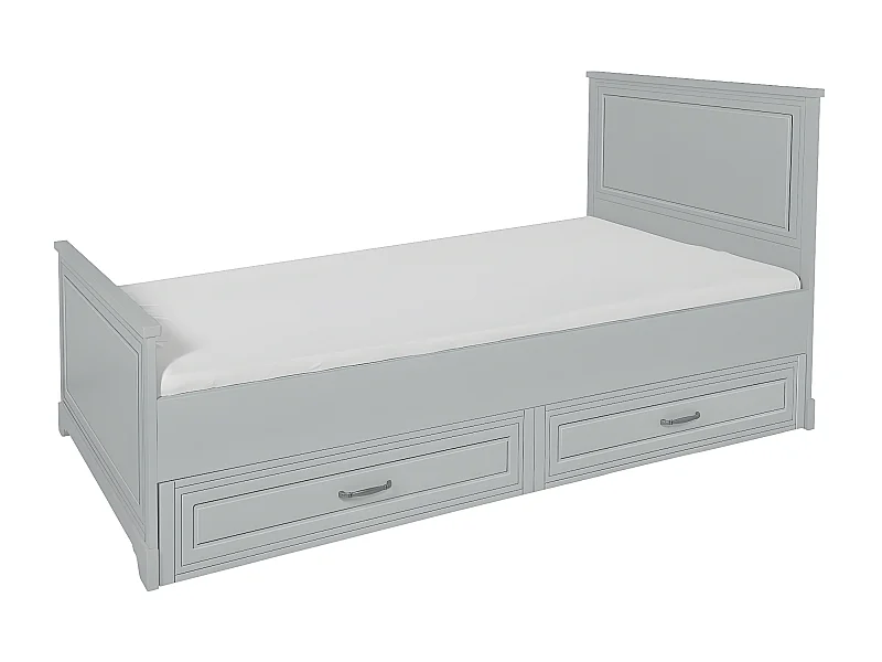 Lit 90x200 sommier et tiroir inclus Melody Gris