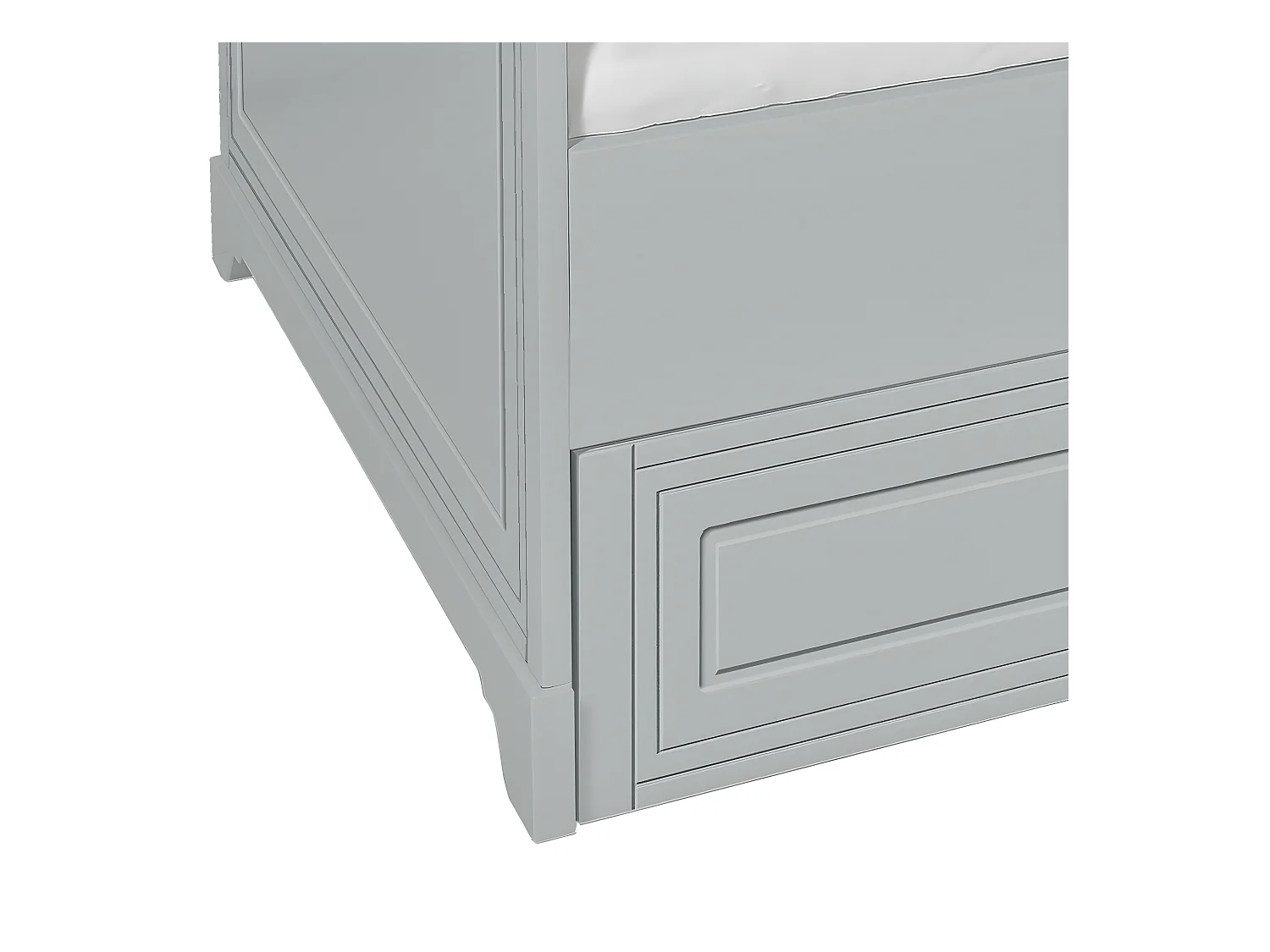 Lit 90x200 sommier et tiroir inclus Melody Gris