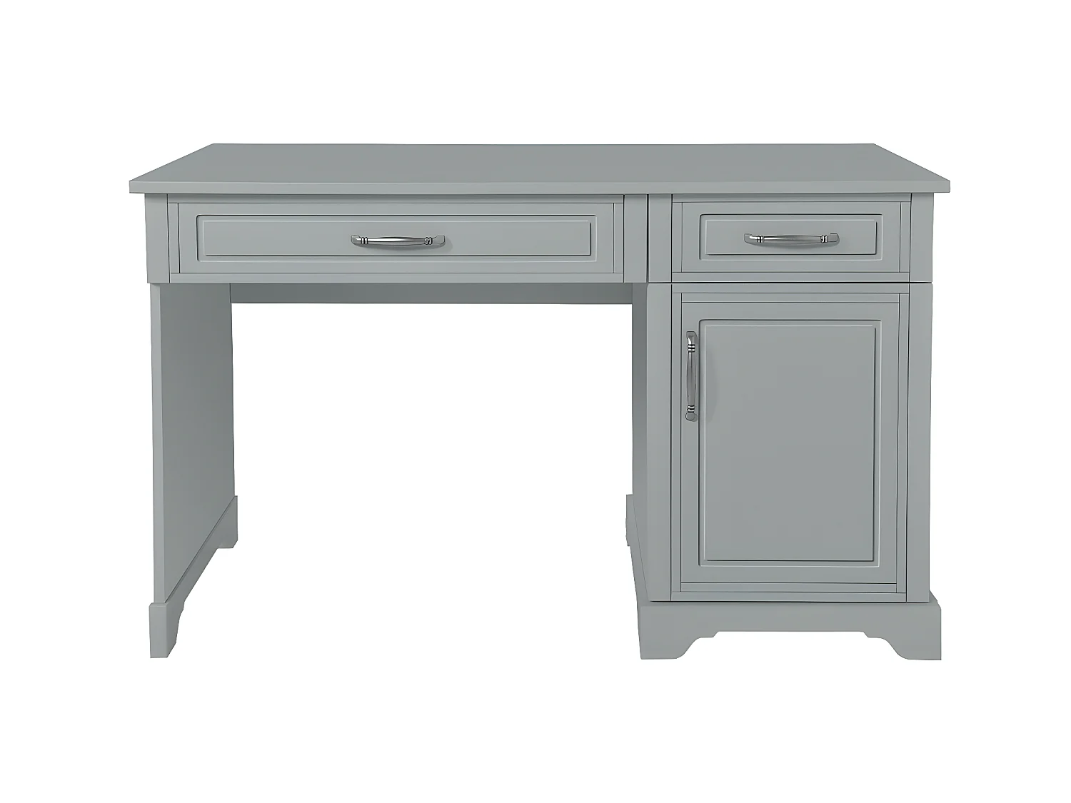 Bureau 2 tiroirs 1 porte Melody Gris