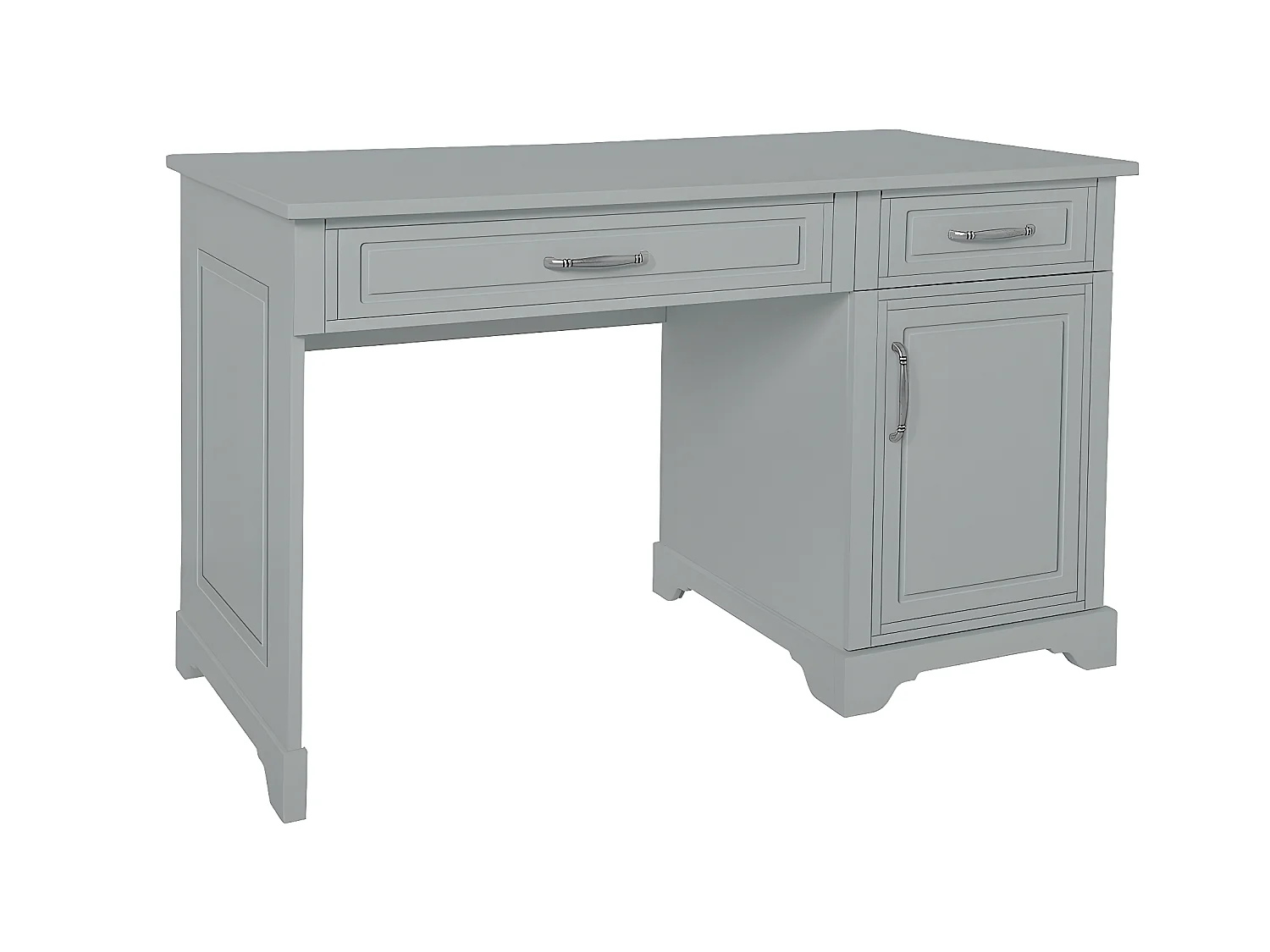 Bureau 2 tiroirs 1 porte Melody Gris