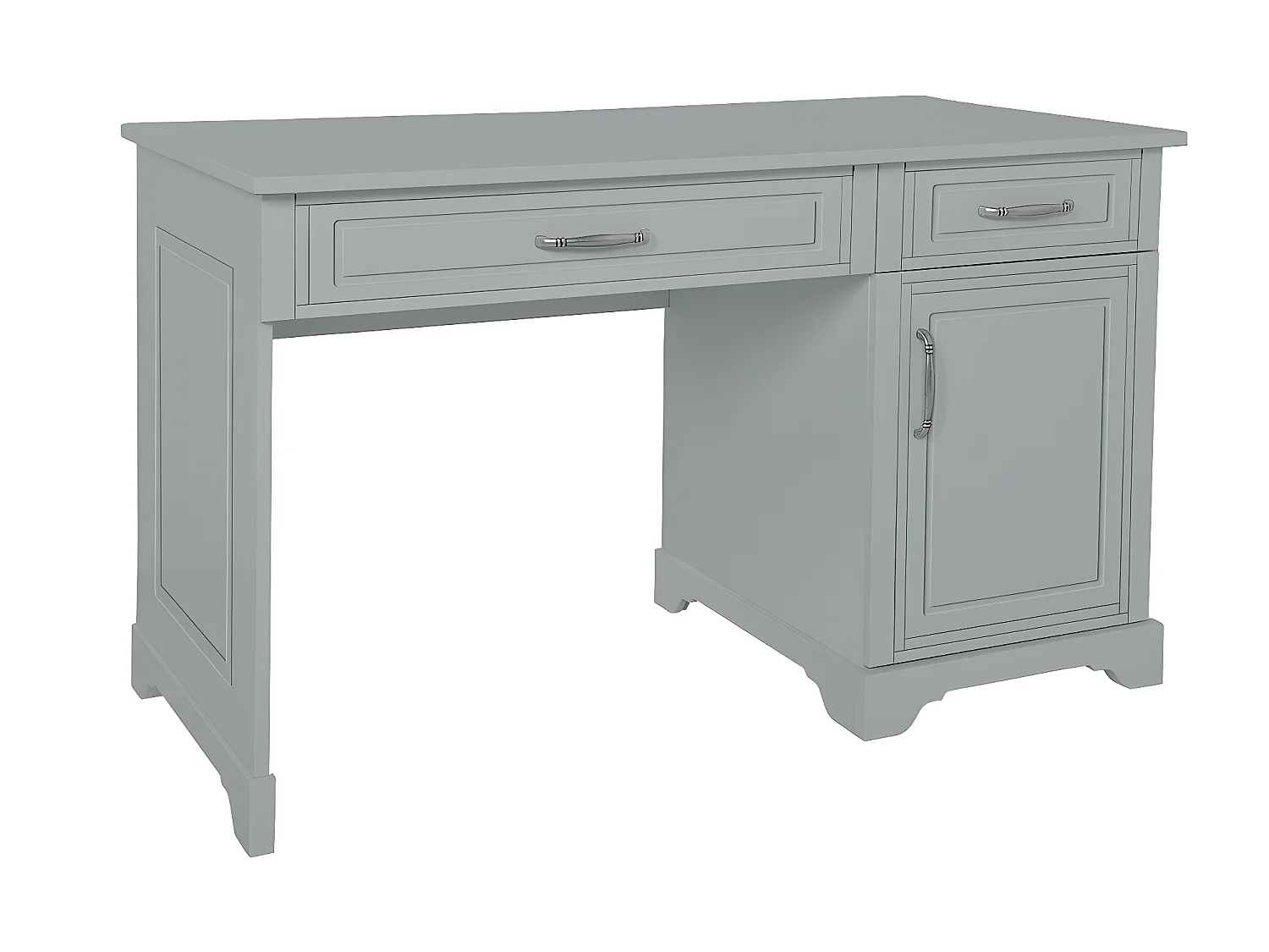 Bureau 2 tiroirs 1 porte Melody Gris