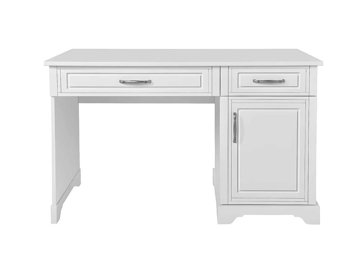 Bureau 2 tiroirs 1 porte Melody Blanc