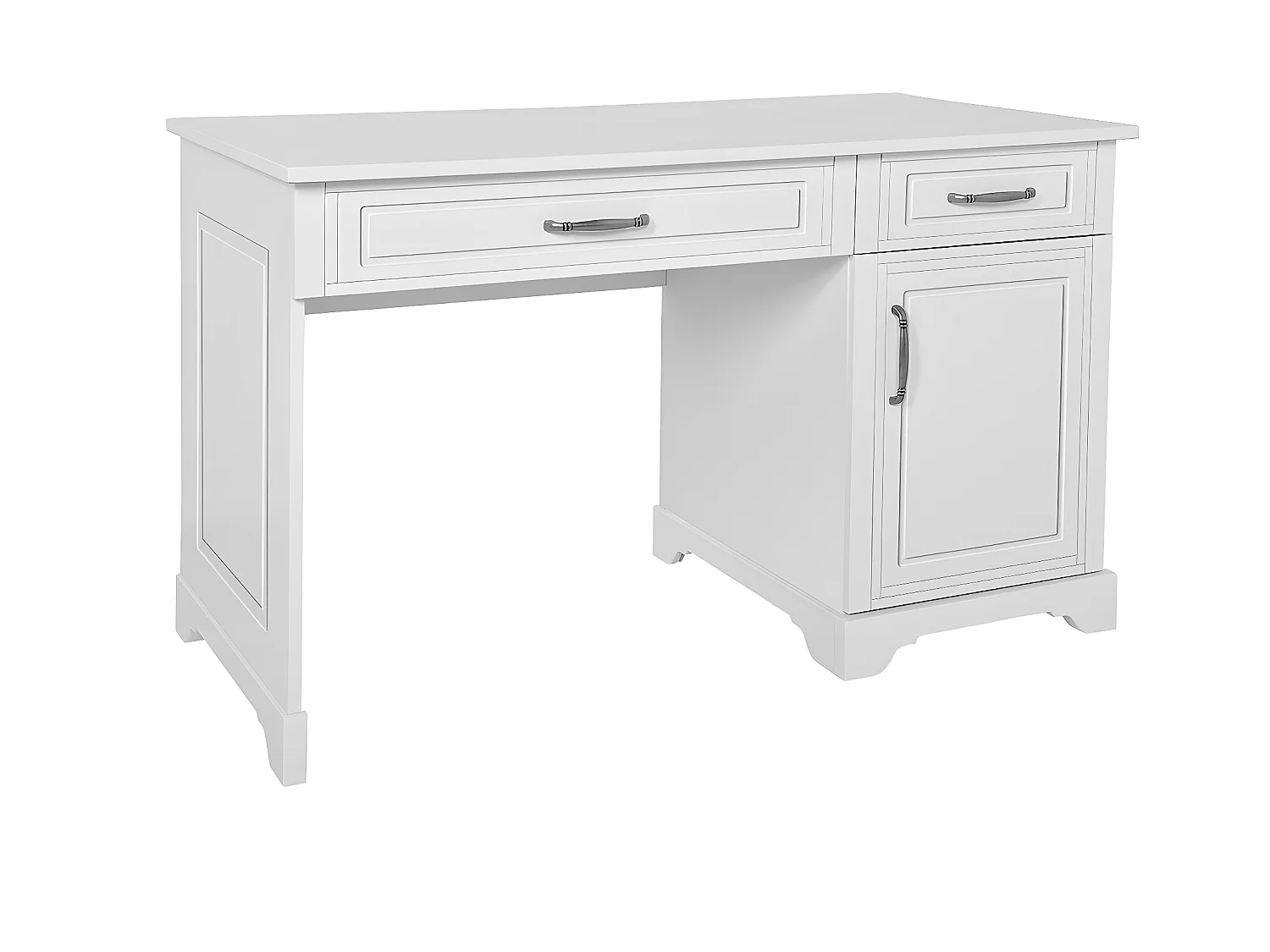 Bureau 2 tiroirs 1 porte Melody Blanc