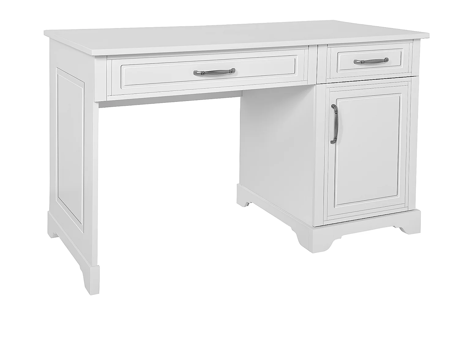 Bureau 2 tiroirs 1 porte Melody Blanc