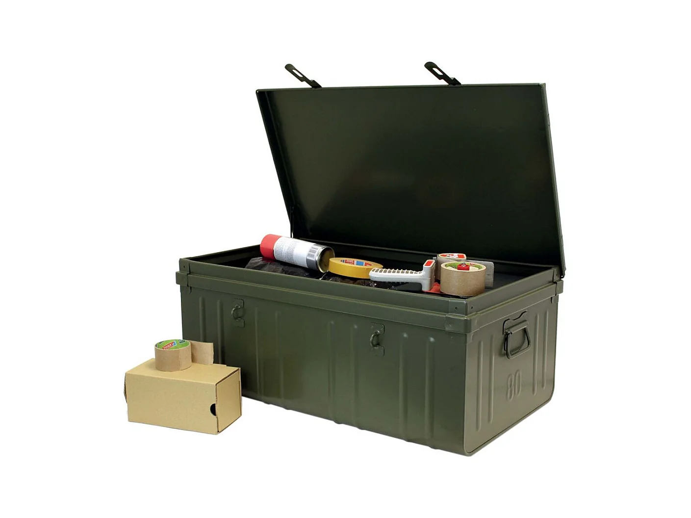 Cantine de rangement en acier Premium 80 cm kaki 95 l