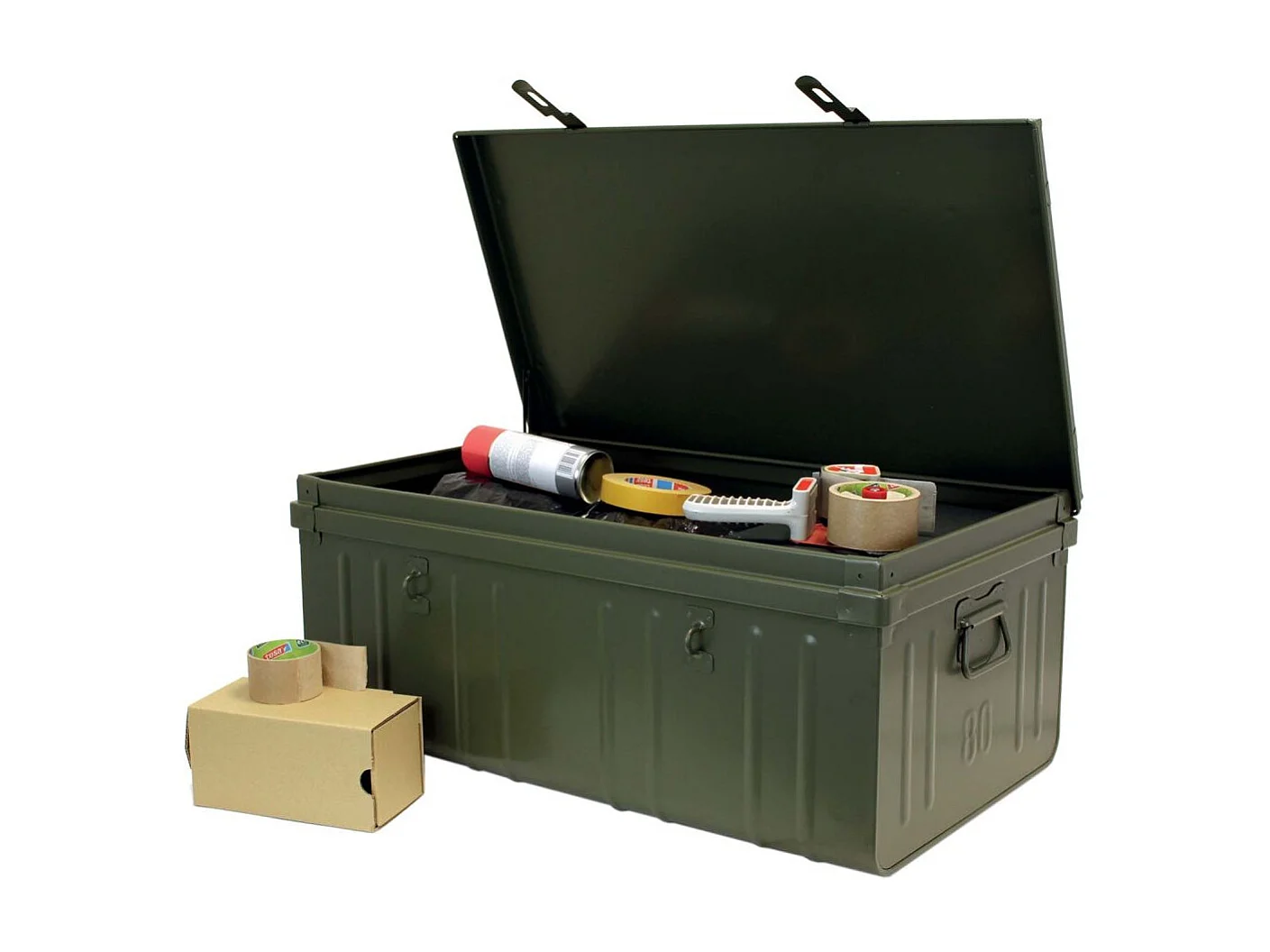 Cantine de rangement en acier Premium 80 cm kaki 95 l