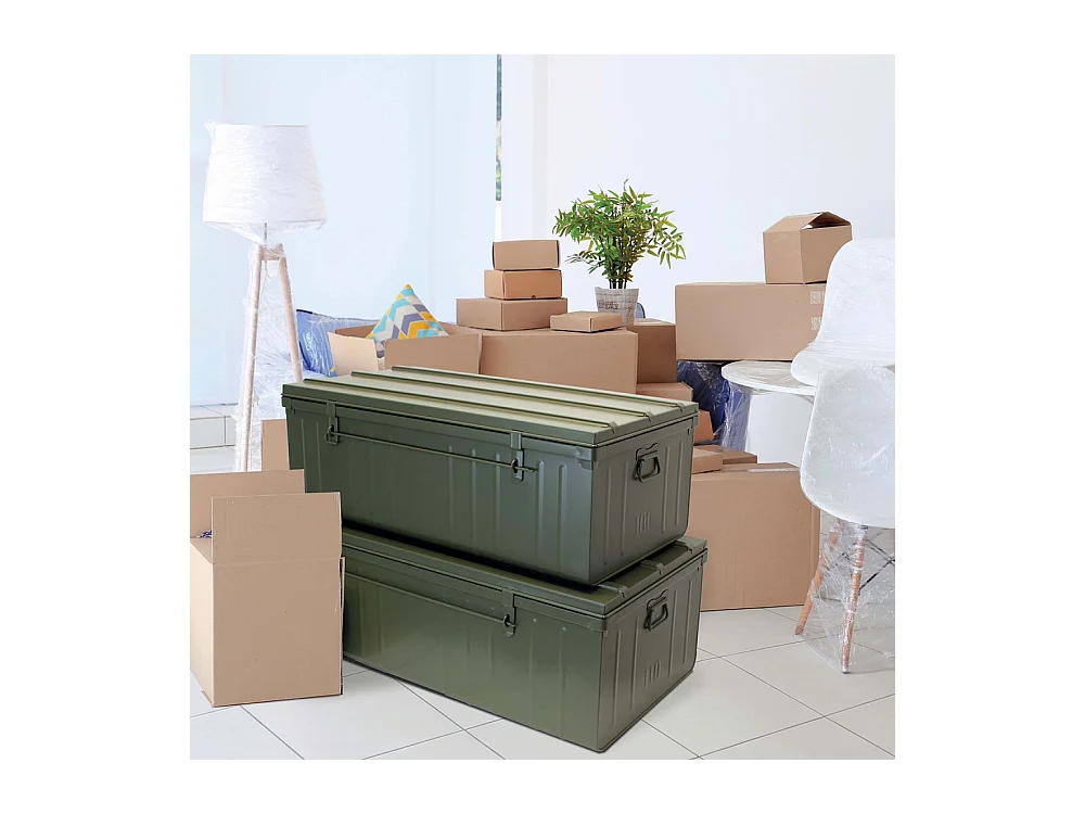 Cantine de rangement en acier Premium 100 cm kaki 175 l