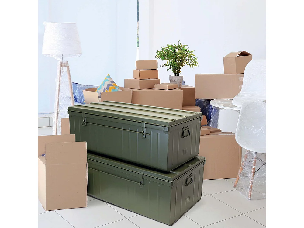 Cantine de rangement en acier Premium 100 cm kaki 175 l