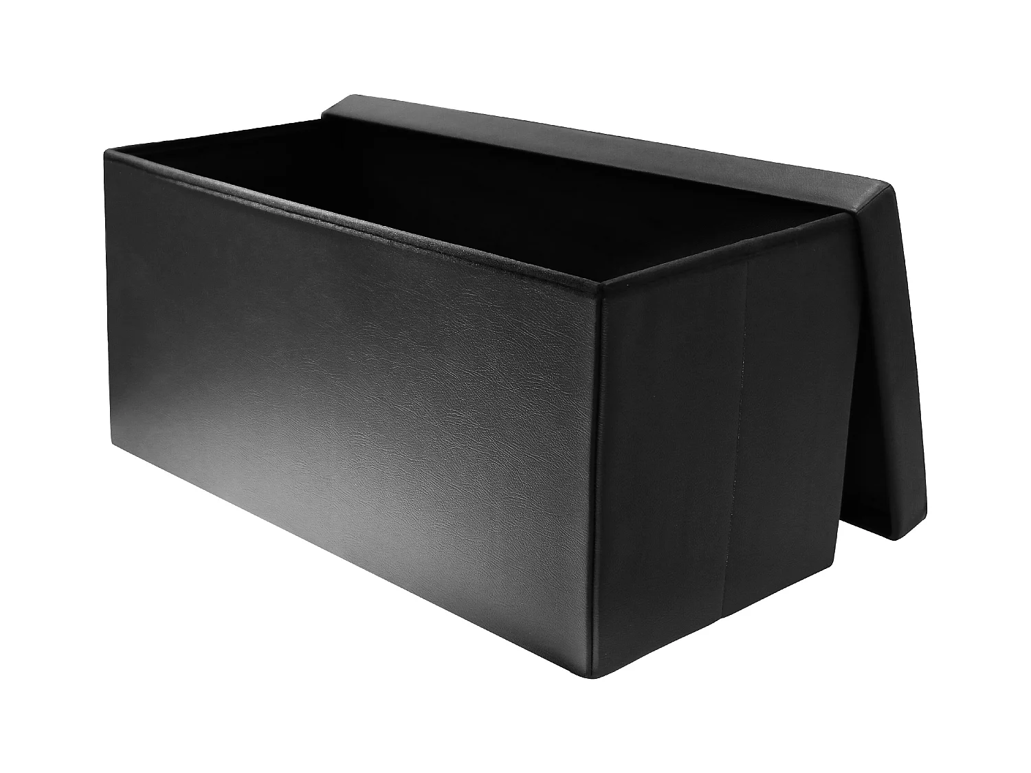 Coffre Banc Pliable Pu Noir Noir