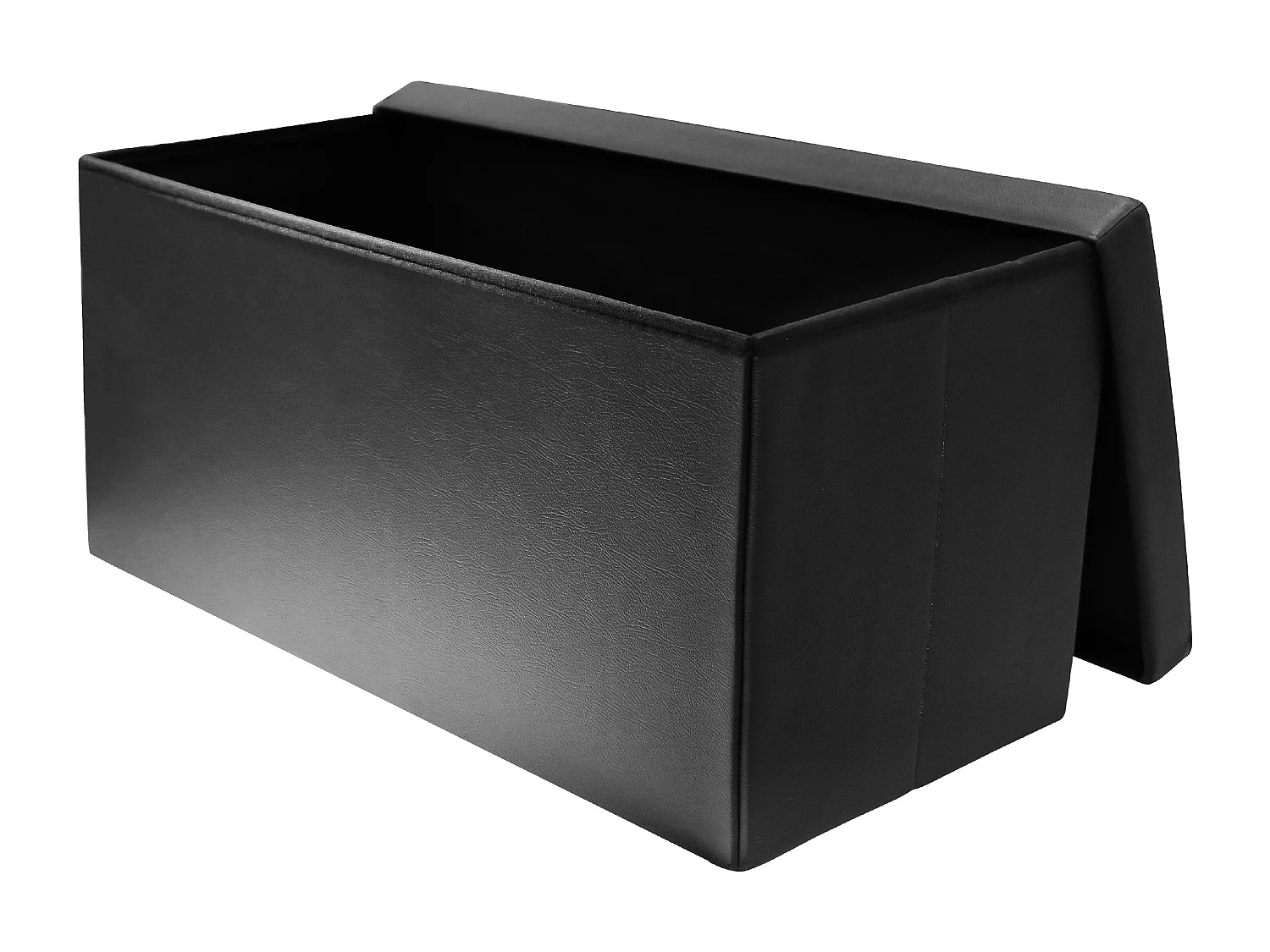 Coffre Banc Pliable Pu Noir Noir