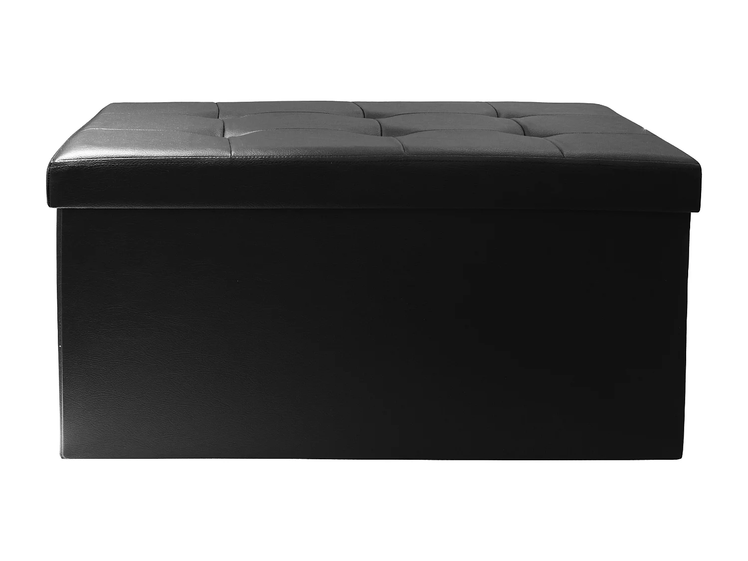 Coffre Banc Pliable Pu Noir Noir