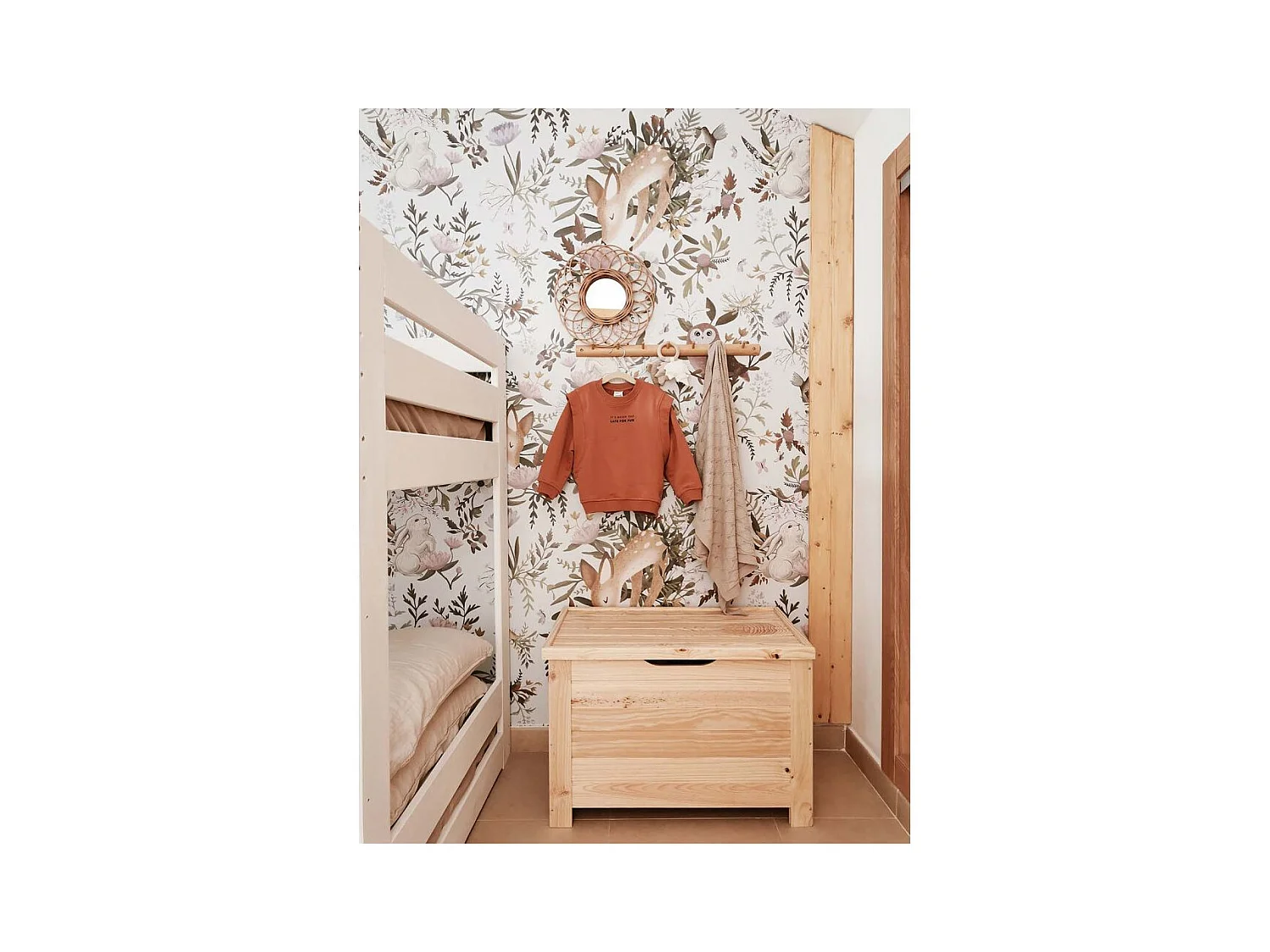 Coffre de rangement en pin 85L