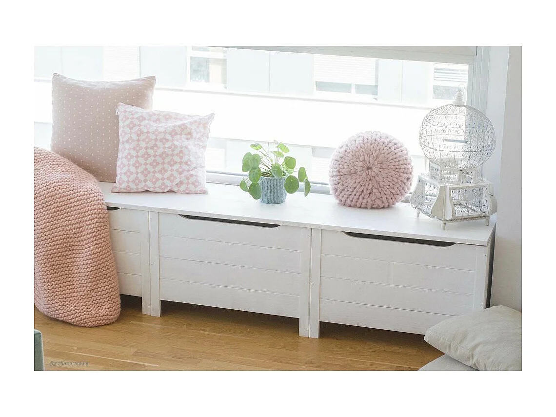 Aufbewahrungstruhe aus Kiefernholz 85 Liter