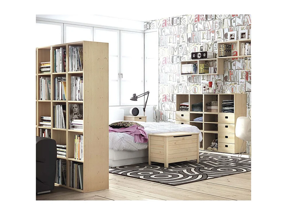 Coffre de rangement en pin 85L