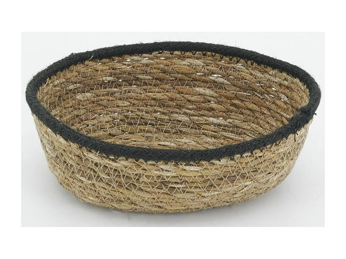 Corbeilles basses en jonc naturel (Lot de 3)