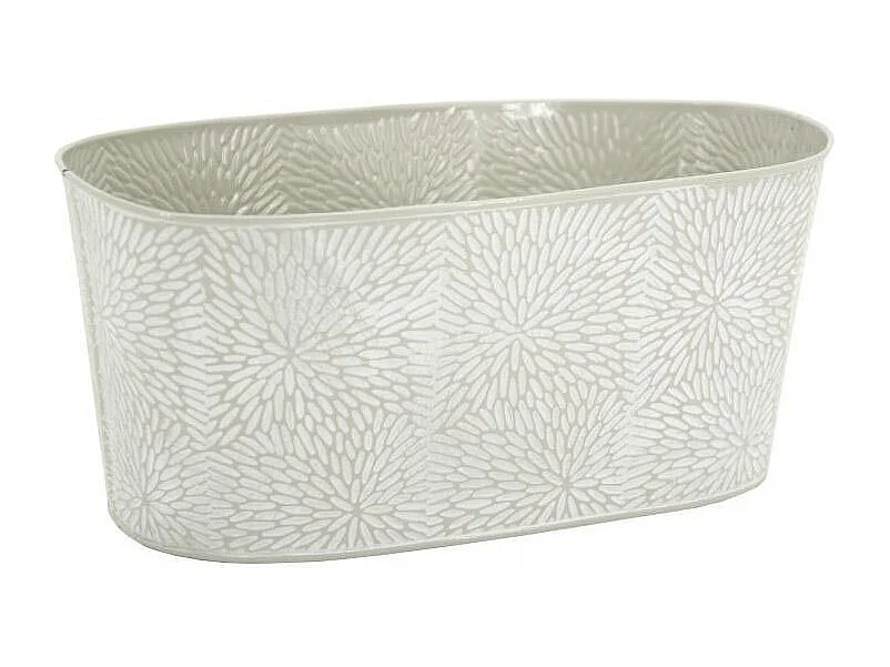 Corbeille ovale en métal laqué motif floral 29 x 15 x 13 cm