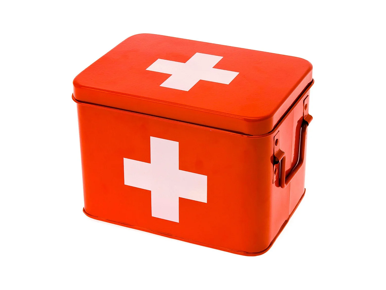 Metall-Apothekenbox Cross 21.5 x 15.5 x 16 cm