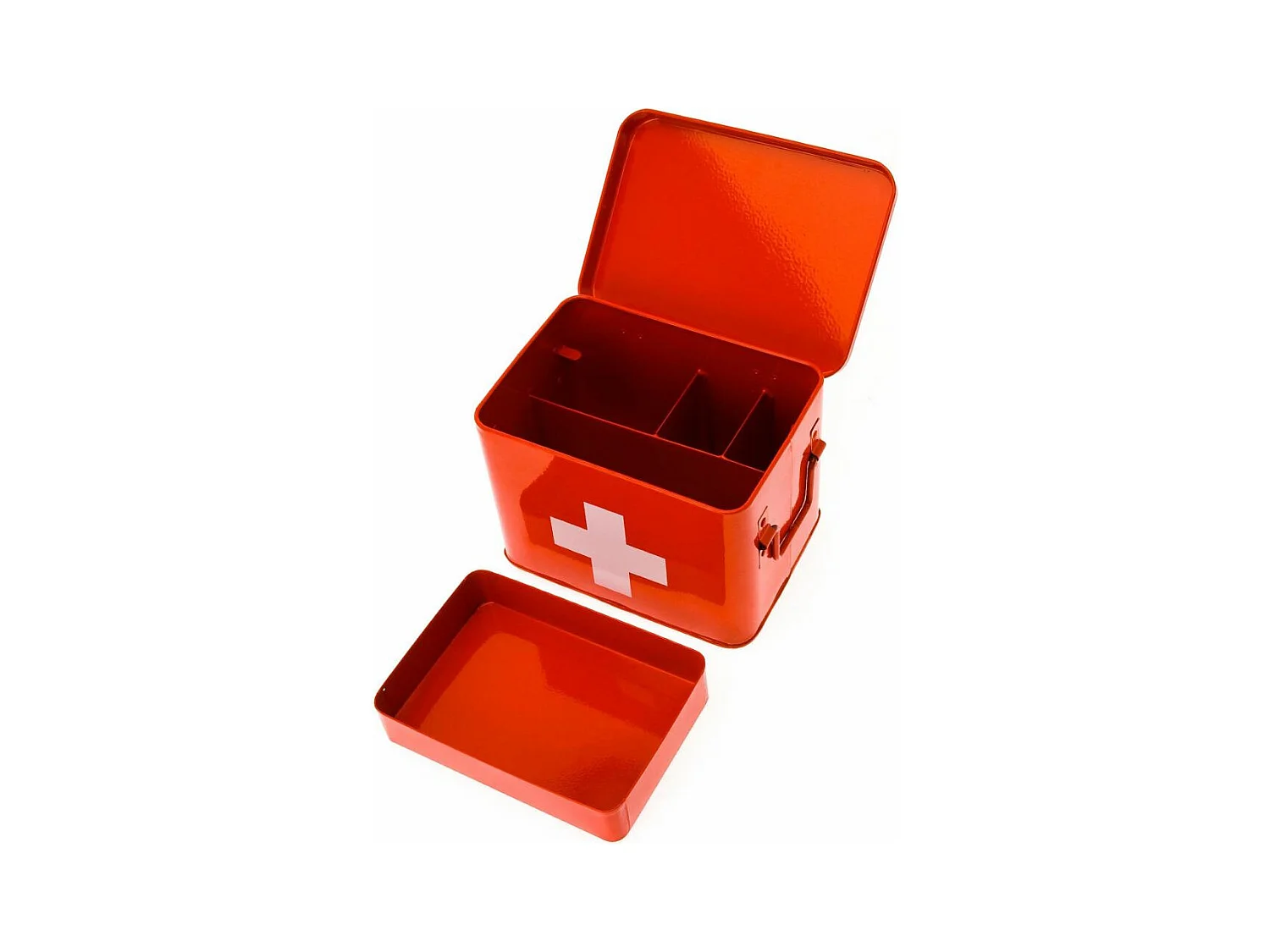 Metall-Apothekenbox Cross 21.5 x 15.5 x 16 cm