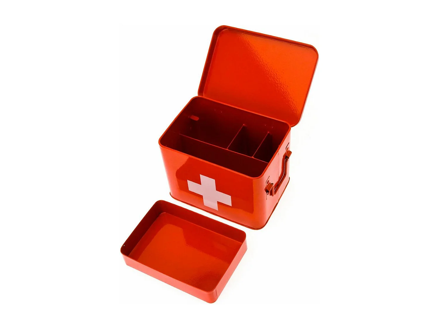 Metall-Apothekenbox Cross 21.5 x 15.5 x 16 cm