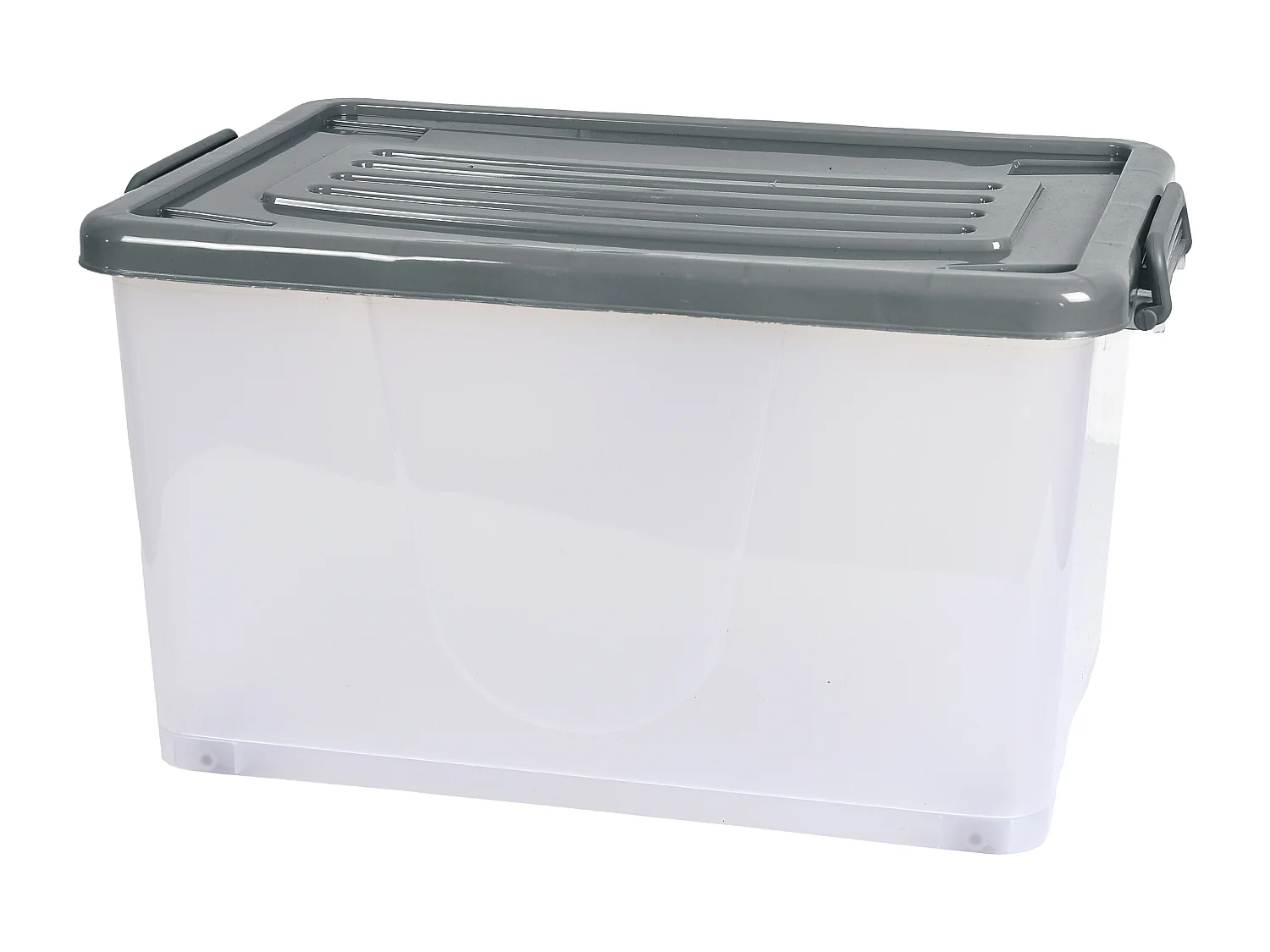 Boite De Rangement Plastique 50l Gris, Transparent