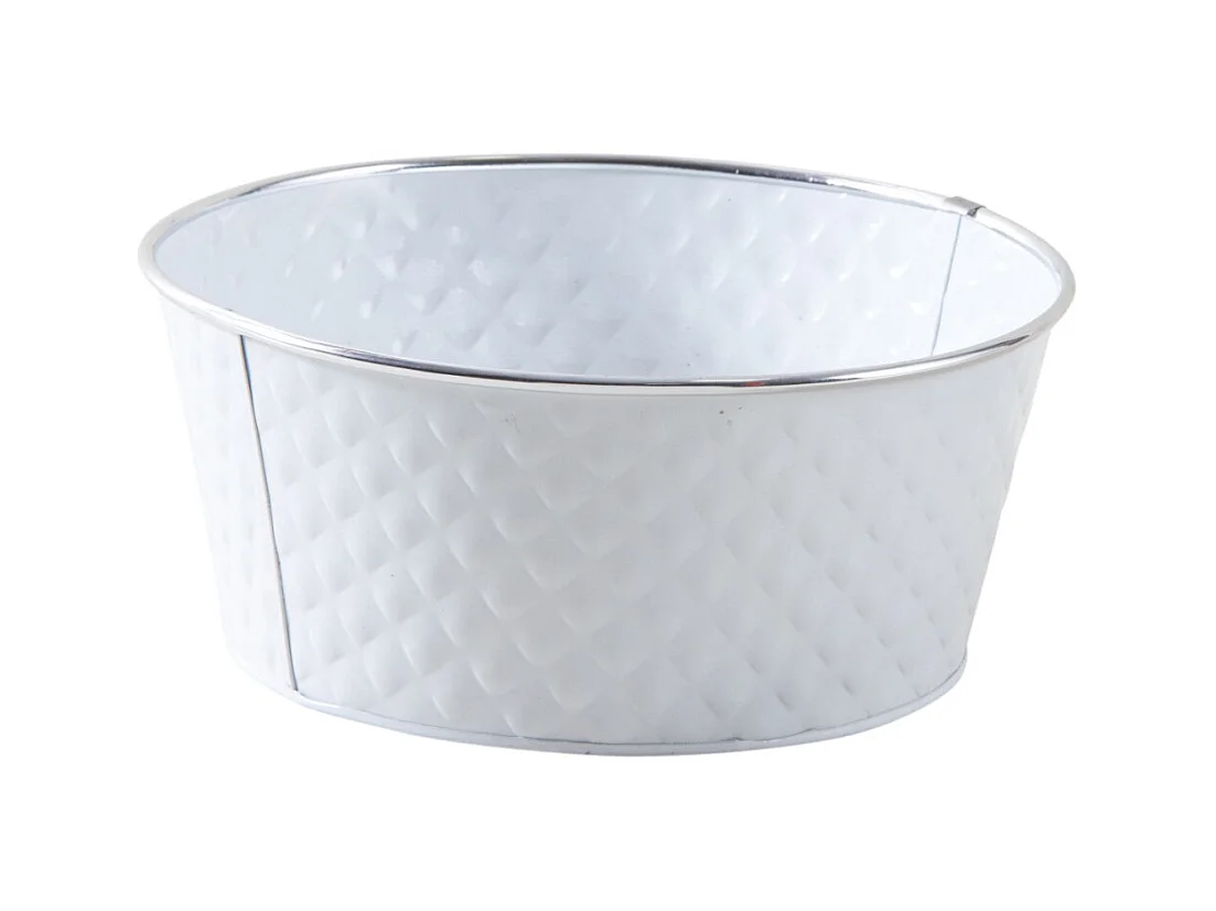 Corbeille ronde en métal laqué blanc (Lot de 2)