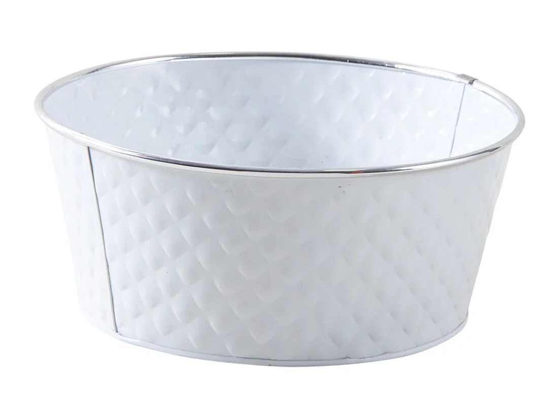 Corbeille ronde en métal laqué blanc (Lot de 2)