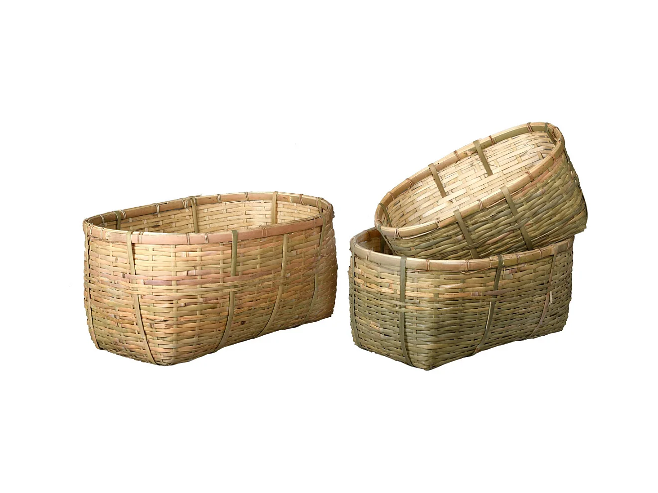 Corbeilles en bambou naturel (Lot de 3)