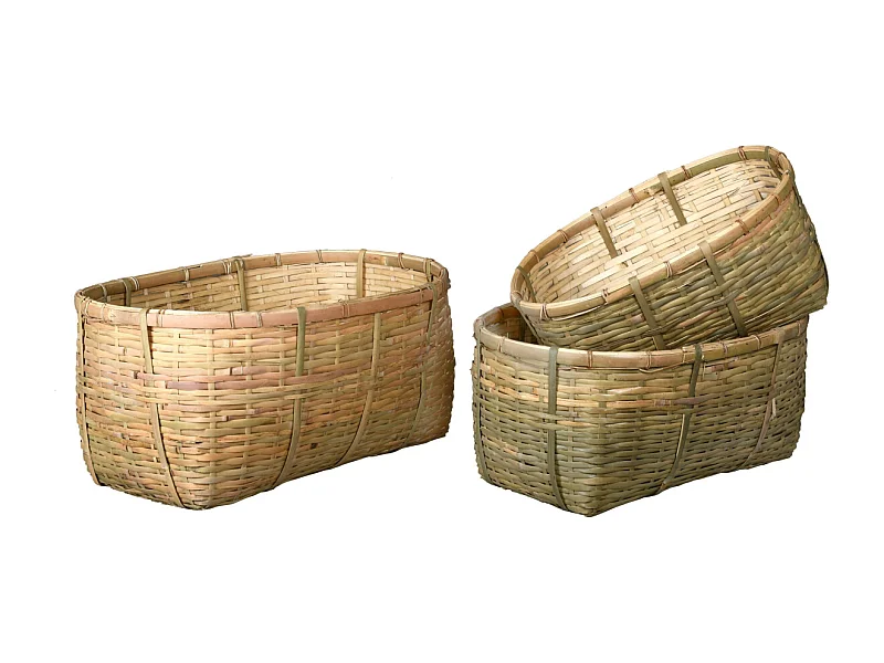 Corbeilles en bambou naturel (Lot de 3)