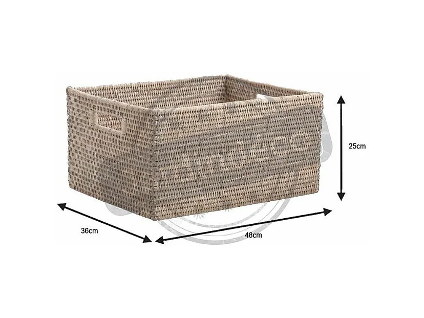 Corbeille rangement en rotin 48 x 36 x 25 cm