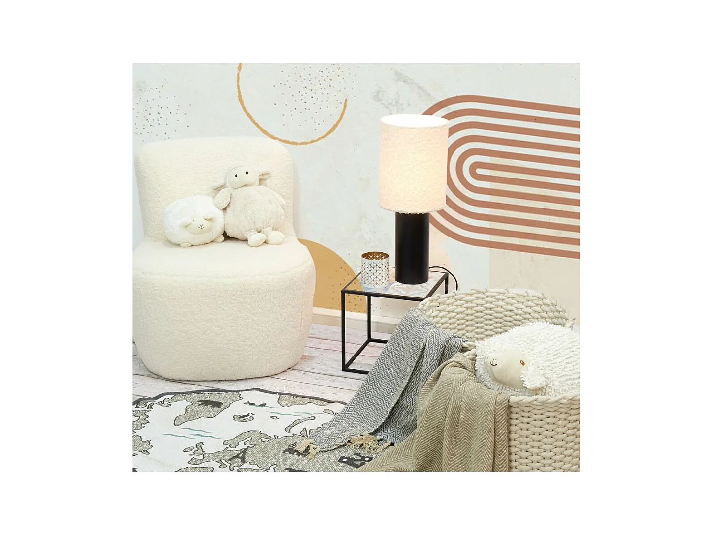 Corbeilles rondes en corde de coton écru (Lot de 3)