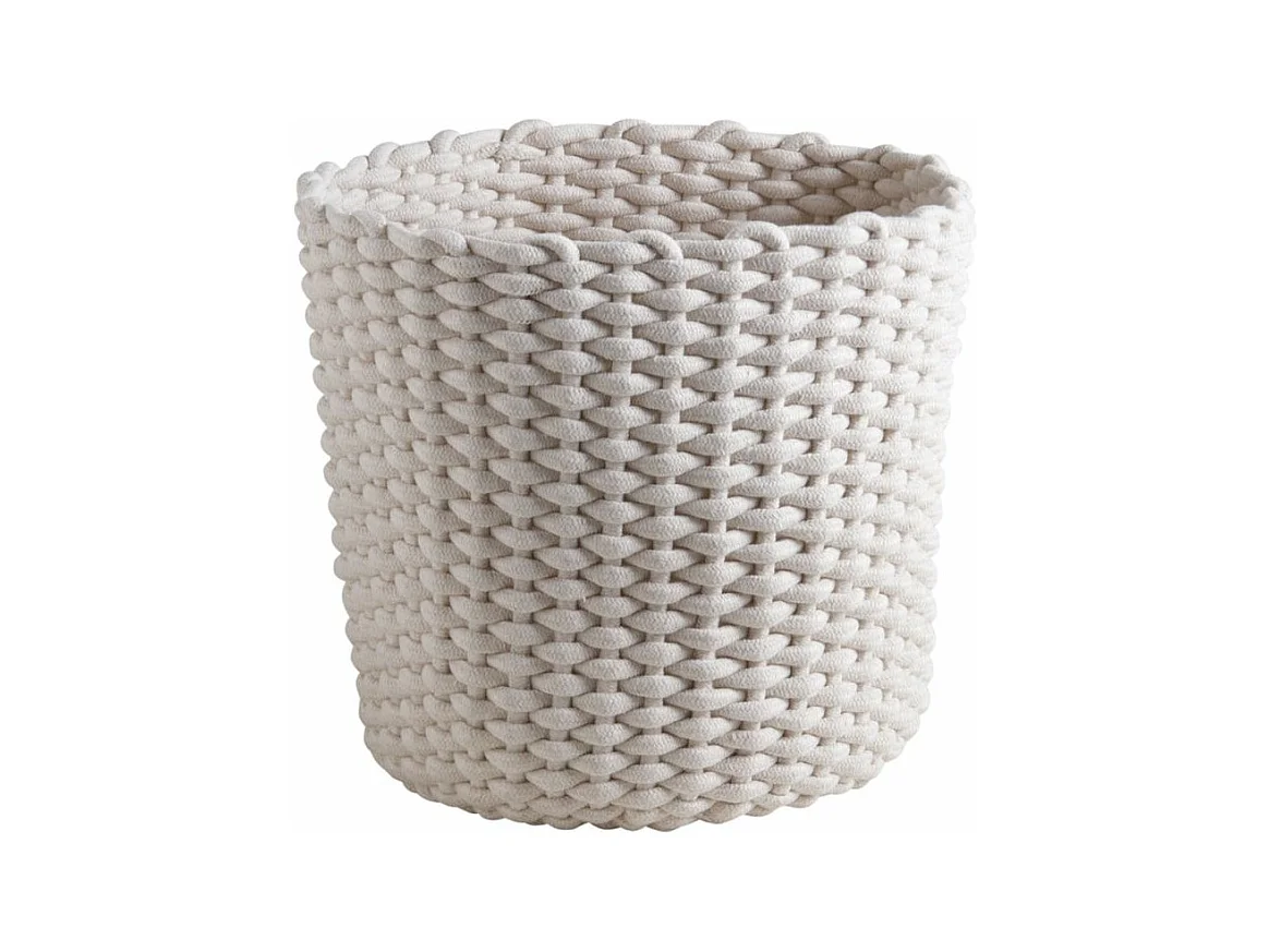 Corbeilles rondes en corde de coton écru (Lot de 3)
