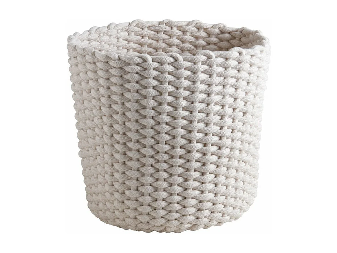 Corbeilles rondes en corde de coton écru (Lot de 3)