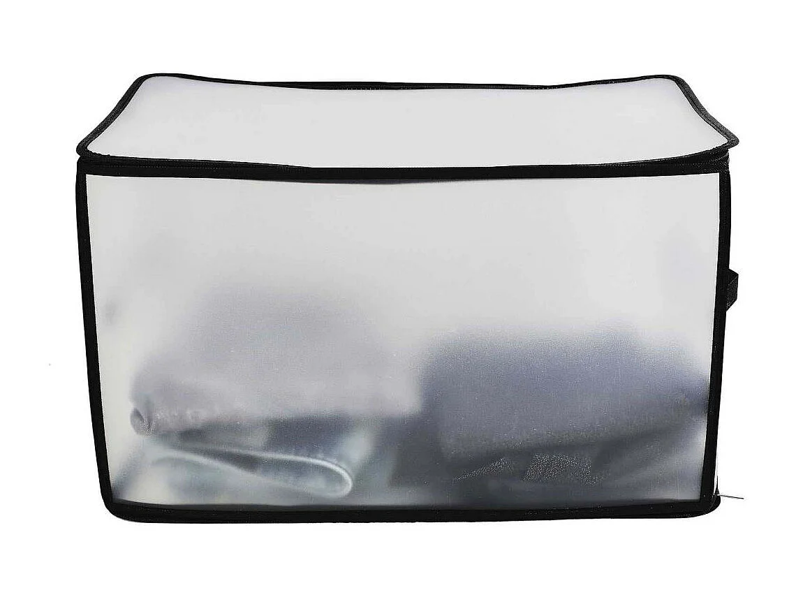 Boite De Rangement Transparente 52x30x30cm Transparent, Noir