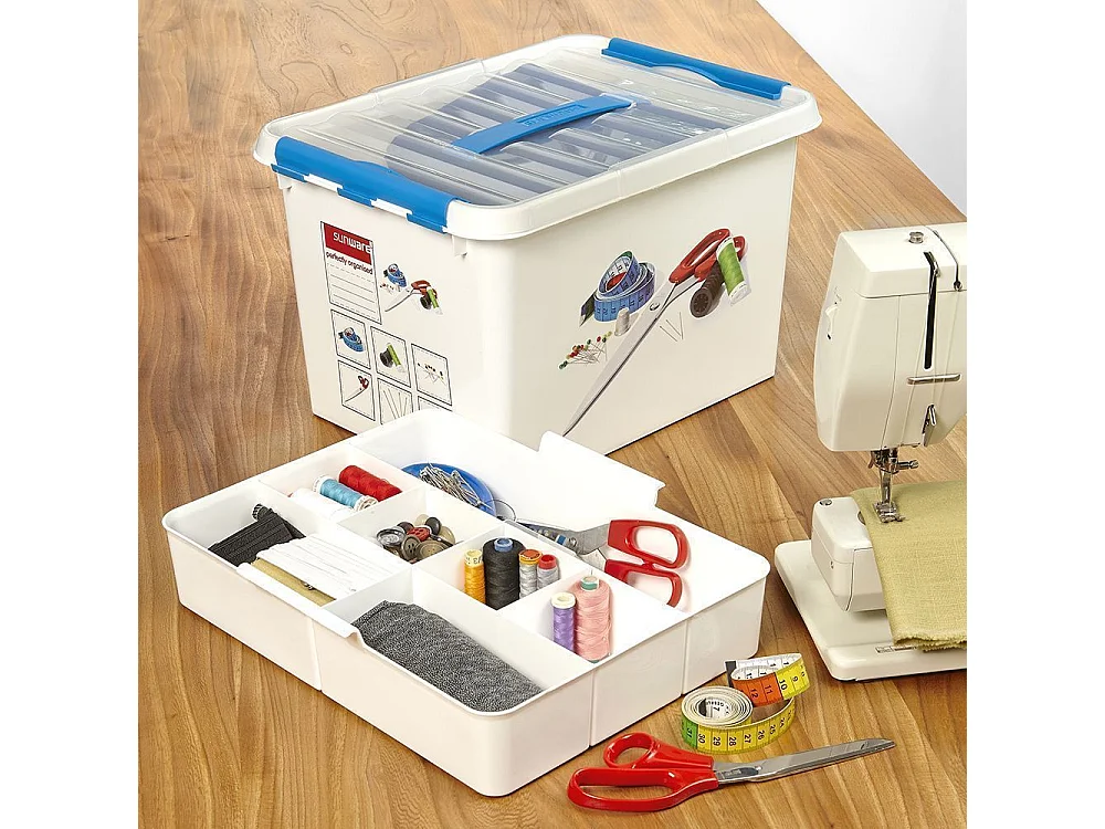 Boîte à couture Q-line avec insert compartimenté 22 litres