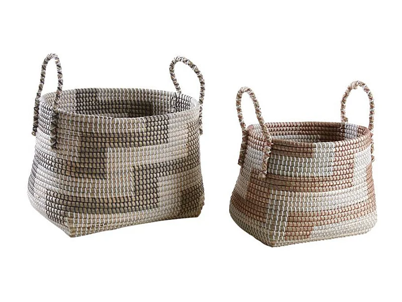 Corbeilles de rangement en jonc de mer (Lot de 2)