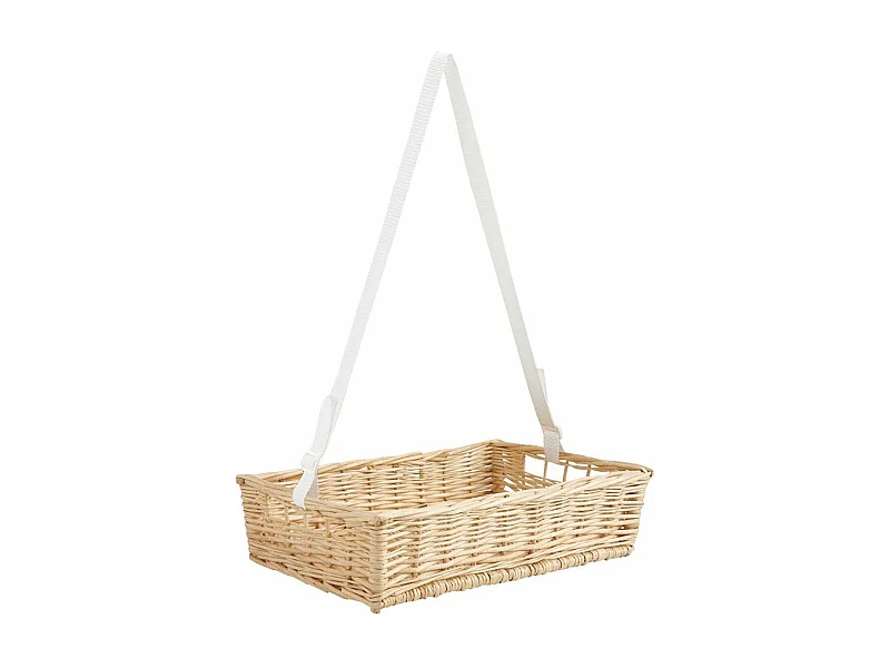 Manne en osier naturel avec passe-main Panier 40 x 28 cm + sangle ajustable posée