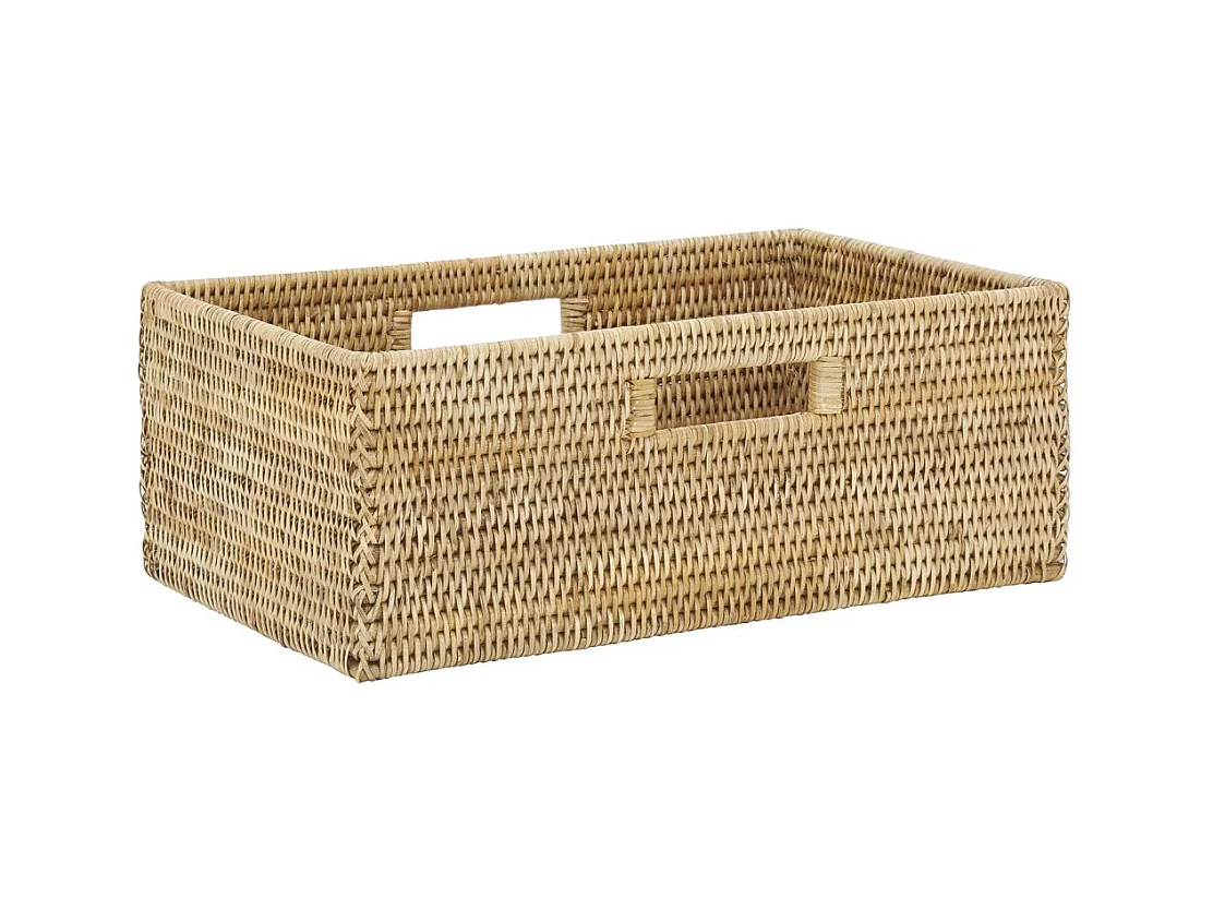 Grande corbeille de rangement en rotin naturel
