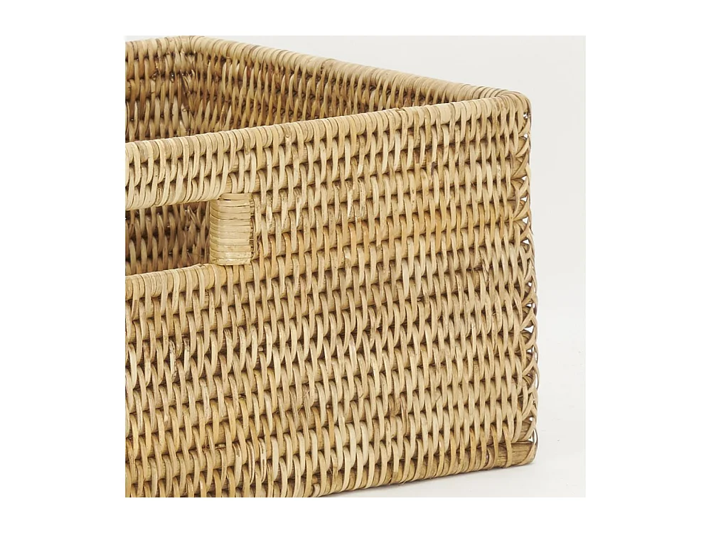 Grande corbeille de rangement en rotin naturel