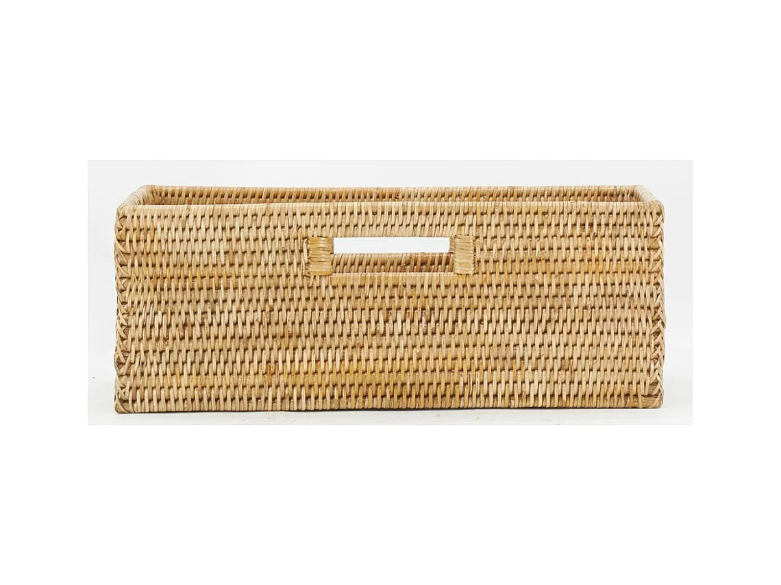 Grande corbeille de rangement en rotin naturel